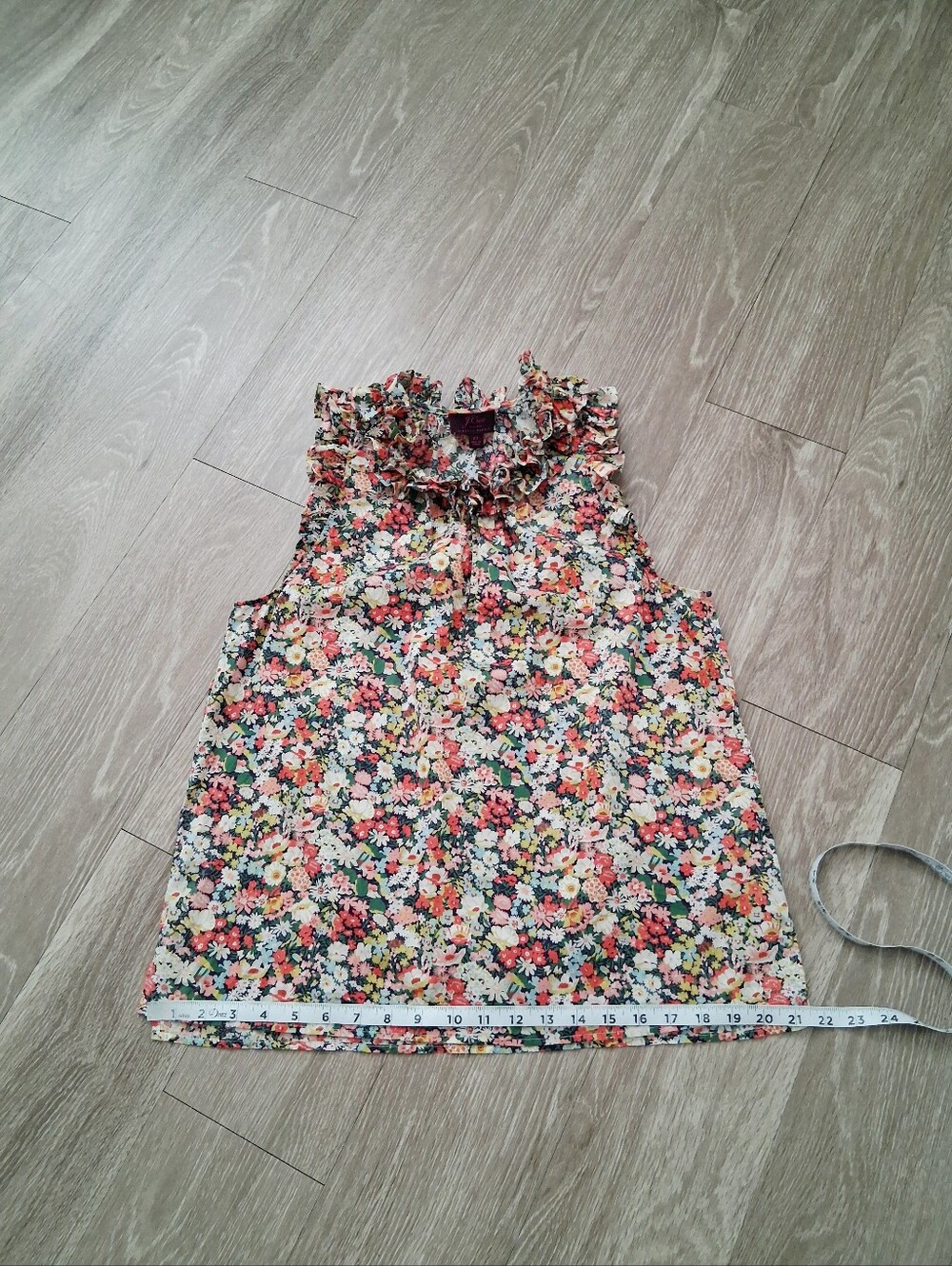 J. Crew Liberty Art Fabric Thorpe Floral Ruffle Sleeveless Blouse - Picture 11 of 13